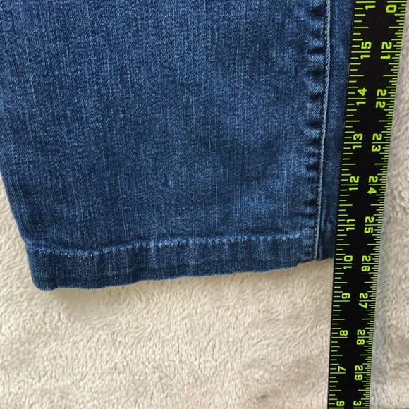 Lands End Womens Jeans Size 14 Mid Rise Bootcut Blue Denim Casual Cotton Classic - Picture 6 of 16